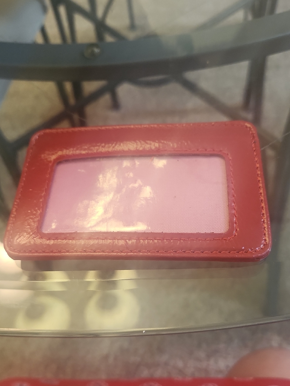 Id Card Pink and Red Window ID Card Holder